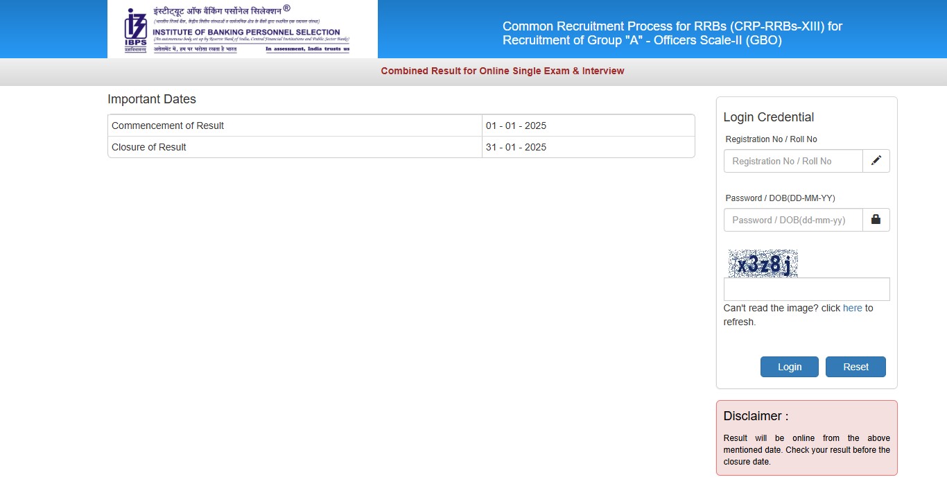 IBPS RESULT